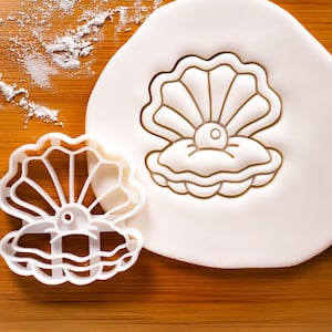 Pearl Oyster Cookie Cutter – schelpvorm voor zeemeermin, strandbruiloft en oceaanfeesten