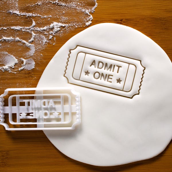 Movie Ticket Cookie Cutter – Retro Cinema Admit One Shape for Party, Carnival & Film Night