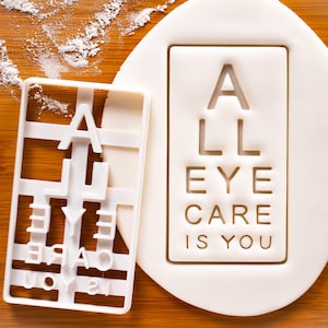 Emporte-pièce Tous les soins des yeux, c'est vous - Tableau de Snellen Bake, Love Quote biscuits pour optométristes et opticiens