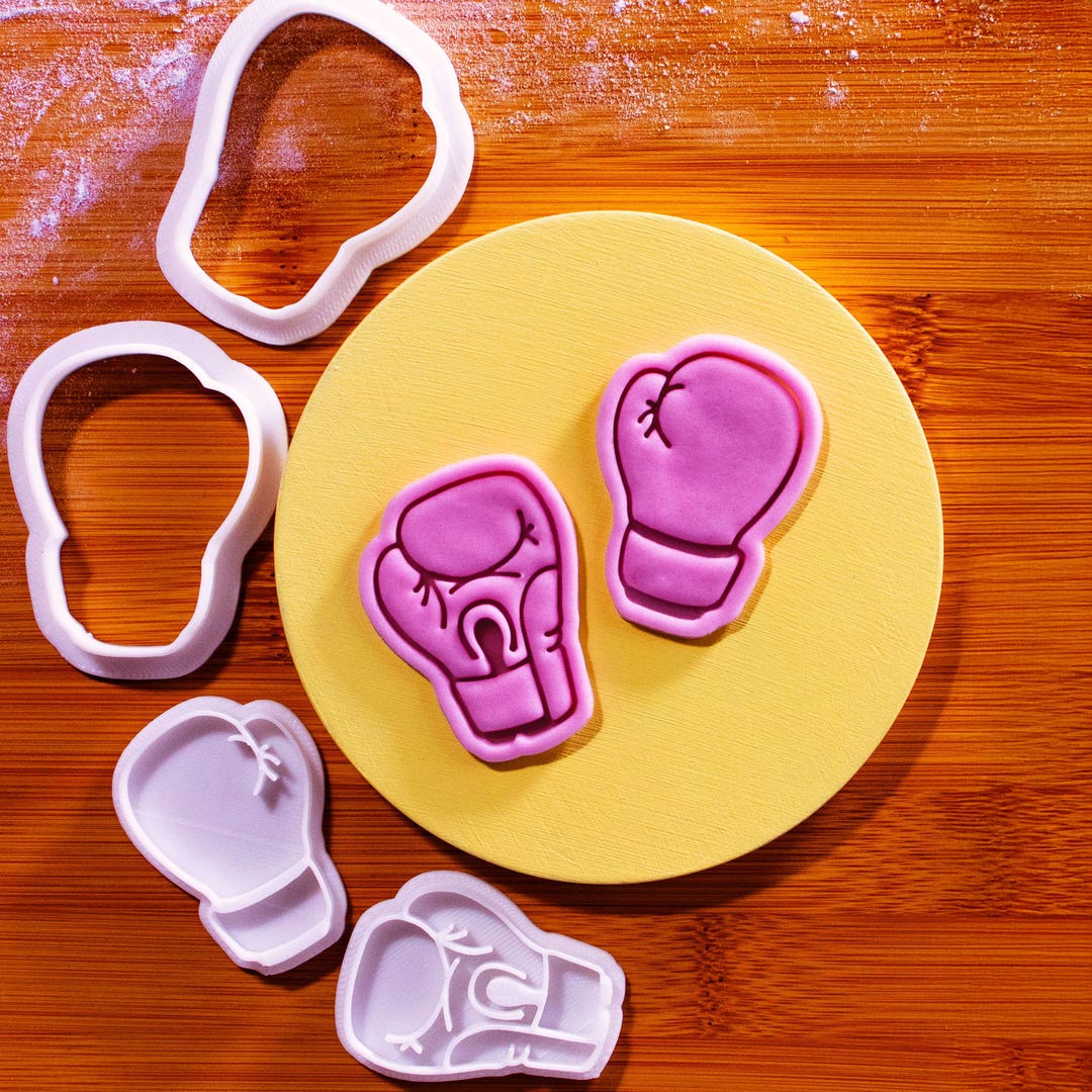 Mini Boxing Gloves Cookie Cutter + Stamp Set: Sports-themed Baking Tool ...