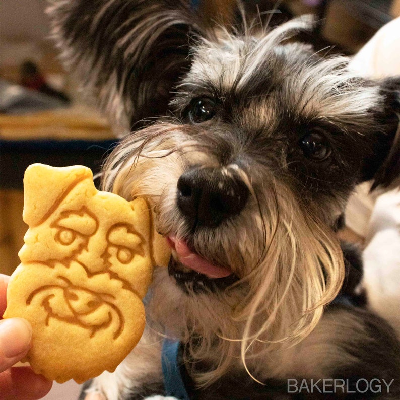 Mini Schnauzer Face cookie cutter Bakerlogy biscuit cutters furry friend adoption drive vet Veterinary miniature schnauzers cute portrait image 2