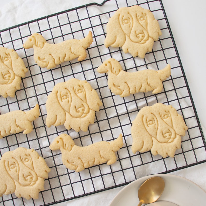 Long Haired Dachshund Body cookie cutter Bakerlogy biscuit fondant clay dog wiener Dackel Teckel Badger Weenie Bassotto Sosis Perro doxie image 7