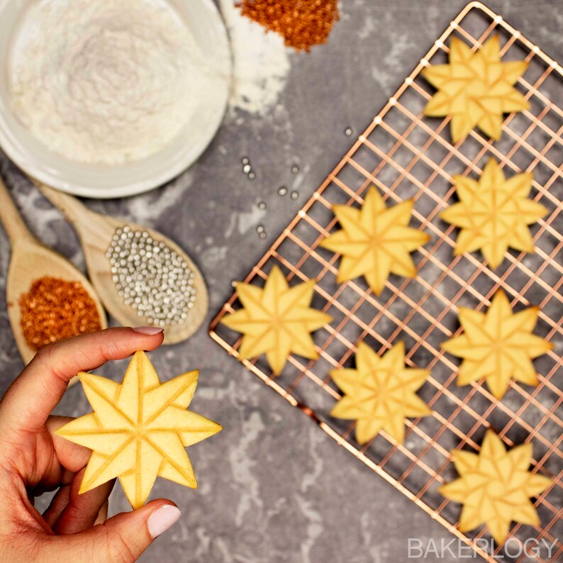 biscuit cutter Origami Star cookie cutter 8 sided | fractal art stars one of a kind ooak