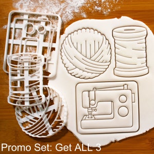 Yarn Ball cookie cutter Perfect voor het bakken van breifeest thema koekjes Promo Set: Get ALL 3