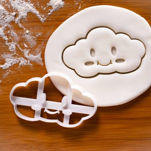 Kawaii Cloud shaped cookie cutter | Smiling smile biscuit cutters | little fluffy clouds sky | one of a kind ooak