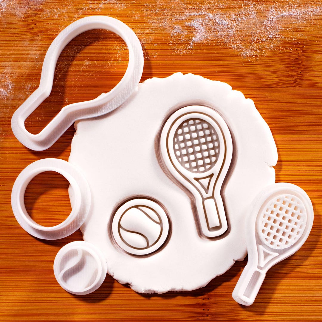 Baking Racket Tennis Racket and Ball Mini Cookie Cutter & Stamp Set - Sports ...