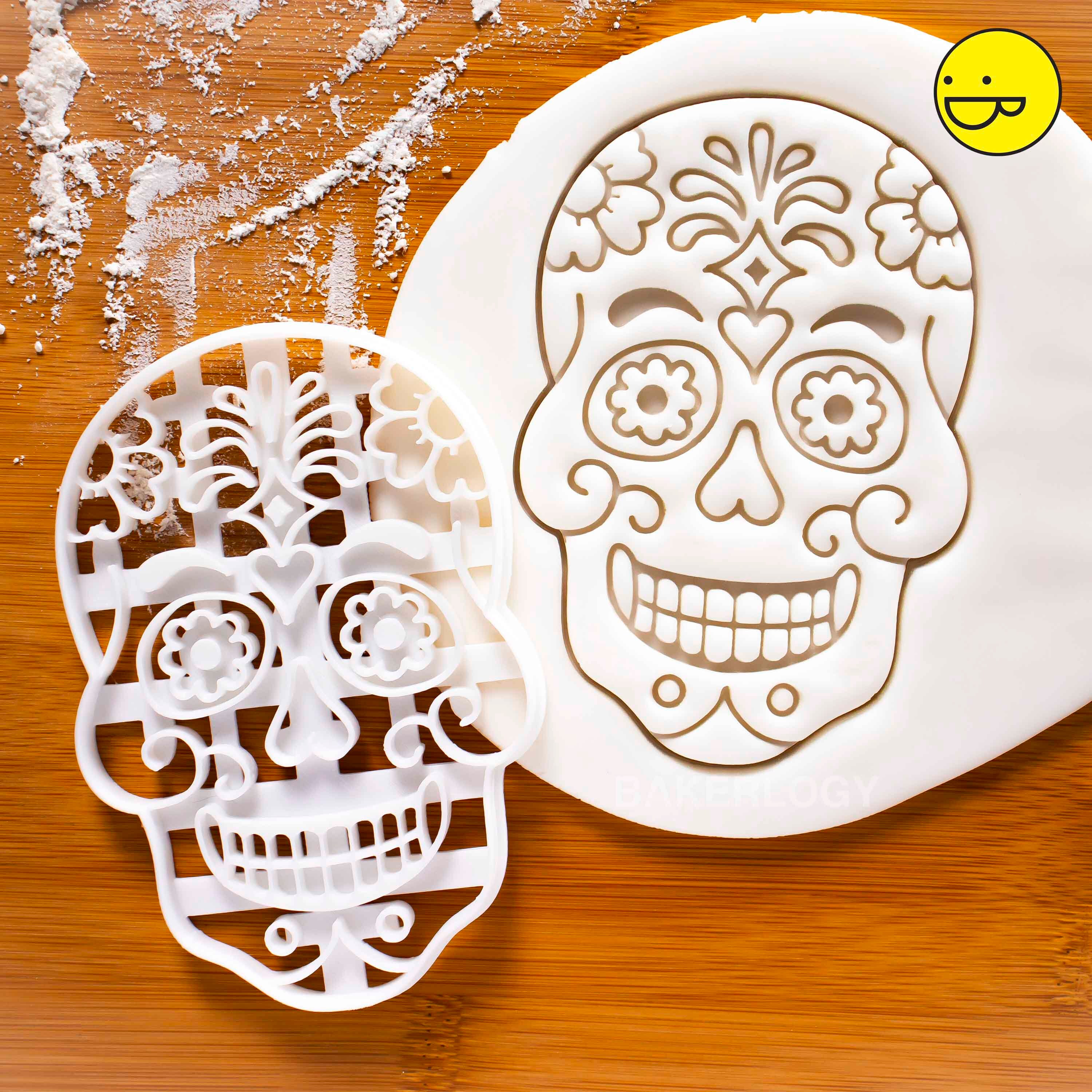 Floral Skull Cookie Cutter Biscuit Dough Cutters Flower Etsy UK