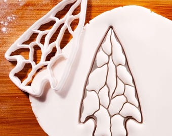 Textured Arrowhead Cookie Cutter: Rustic Camping, Talisman Baking