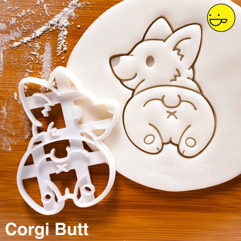 Corgi Butt cookie cutter cute fluffy Pembroke Welsh dog butts biscuit fondant clay cutter コーギー 코기 one of a kind ooak Bakerlogy Corgi Butt