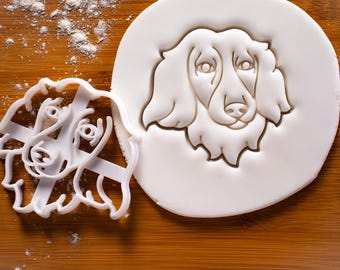Long Haired Dachshund Cookie Cutter (Face): Wiener Dog Treat & Doxie Portrait