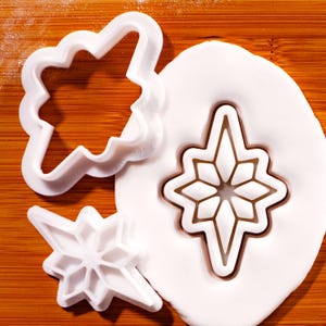 Ster minikoekjesvorm en -stempelset – kerstvakantie, winterfeestelijk bakken, cupcaketopper