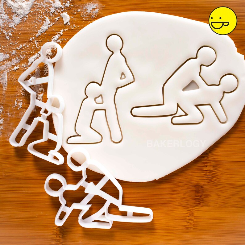 Gay Blow Job cookie cutter Doggy position kama sutra biscuit dough fondant clay one of a kind ooak MATURE