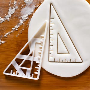 60 degree Set Square cookie cutter | Bakerlogy biscuit cutters Mathematics Maths teacher right angle triangle engineering technical drawing