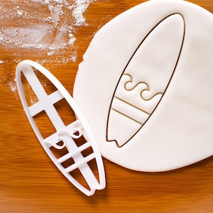 Surfboard Cookie Cutter: Ocean Wave Design for Surfers, Surfing Theme for Summer Beach