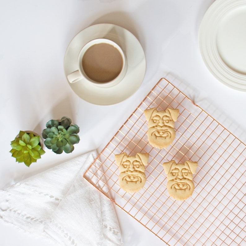 Mini Schnauzer Face cookie cutter Bakerlogy biscuit cutters furry friend adoption drive vet Veterinary miniature schnauzers cute portrait image 3