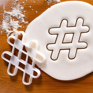 Hashtag cookie cutter suitable for fondant biscuit dough clay cheese # Hash Tag Tags Hashtags | one of a kind ooak