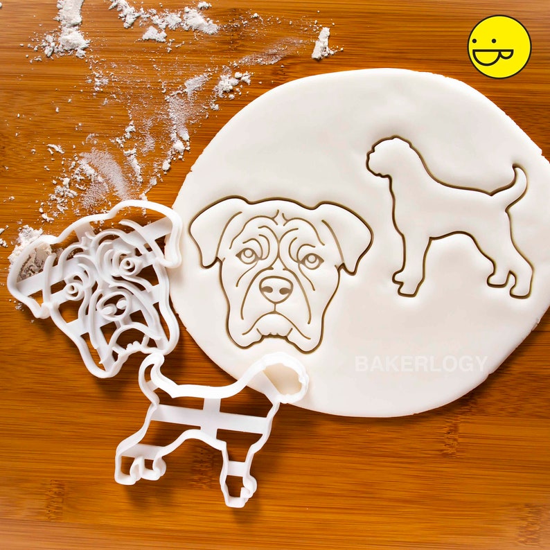 Boxer Face cookie cutter Bakerlogy biscuit fondant clay Molosser dog treats kennel canine Veterinary rescue adoption drive cute vet gift Promo Set: Get BOTH!