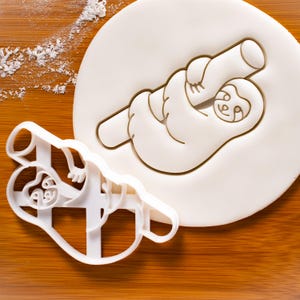 Sloth on Tree cookie cutter - cute tropical rainforests animal themed birthday party