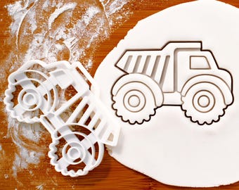 Dump Truck cookie cutter and other designs | biscuit cutters | one of a kind ooak construction site life excavation excavators fun party