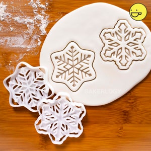 Snowflake cookie cutter ice crystal biscuit cutters neige 下雪 강설 Schnee frozen snow flake facets fractal art flakes one of a kind ooak Promo Set: Get BOTH!