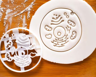 Cortador de galletas de células humanas: forma de biología para estudiantes de ciencias, medicina y repostería en el aula.