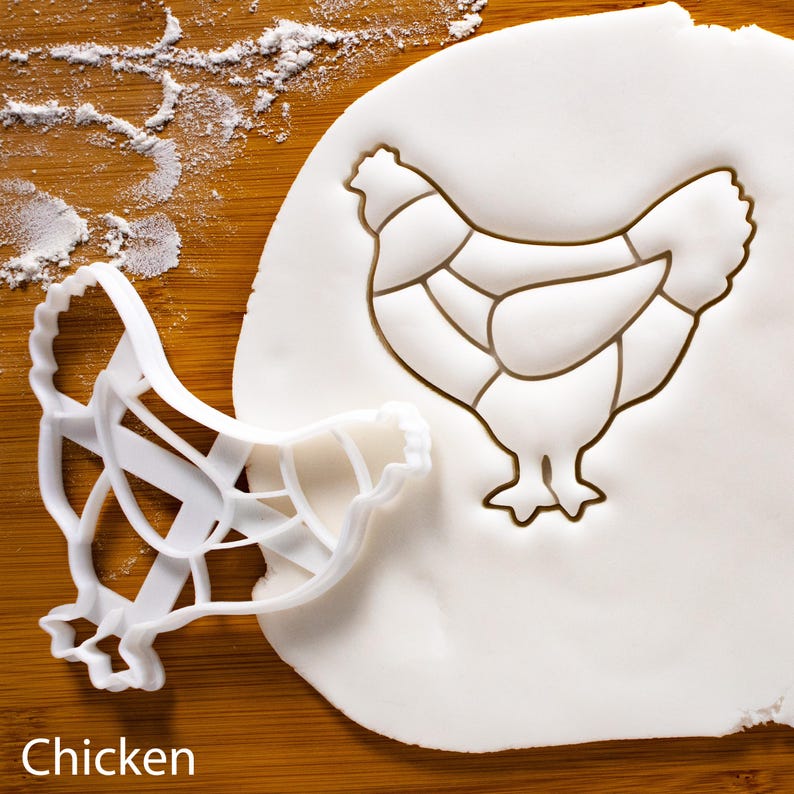 Molde para galletas con forma de vaca / Guía del carnicero para cortes de carne de res / Otras tablas de cortes de carne disponibles / Bakerlogy Chicken