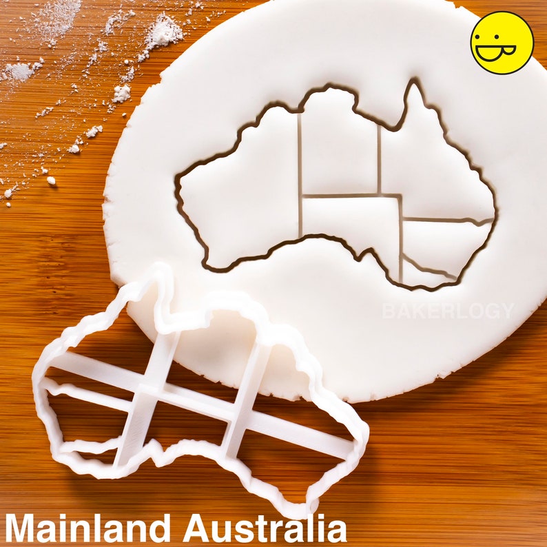 Mainland Australia cookie cutter Geography map biscuit Etsy