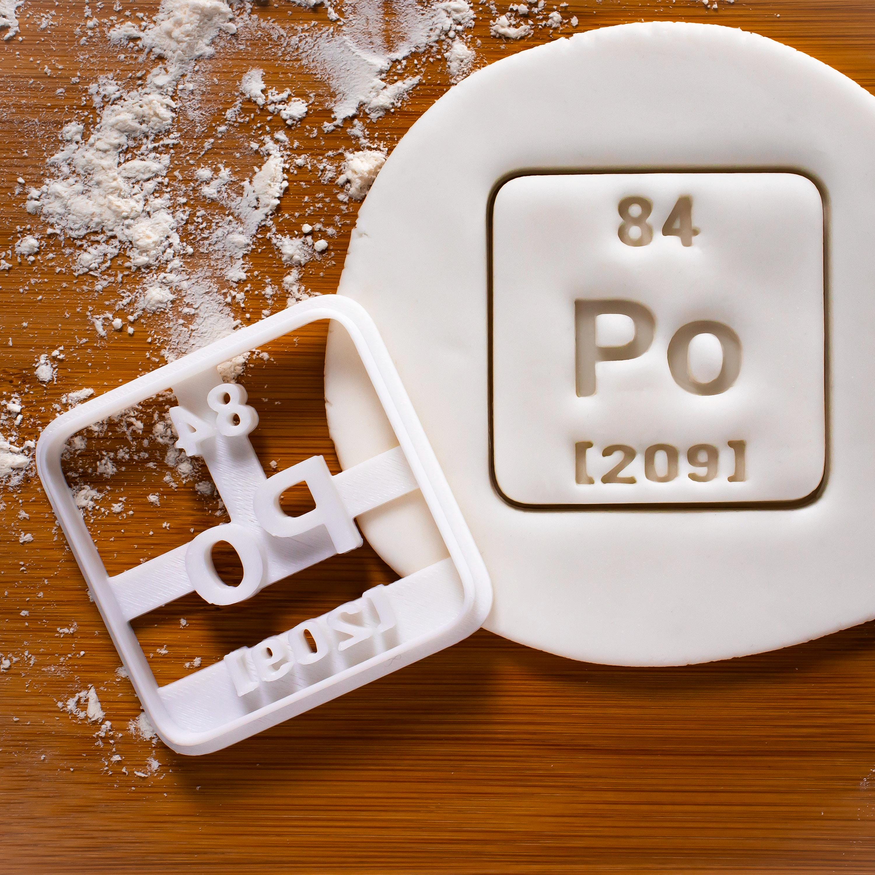 Emporte-pièce en polonium élément du tableau périodique, cadeau