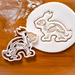 Rabbit Skeleton cookie cutter | Bakerlogy biscuit cutters Halloween macabre party bunny taxidermy taxidermist skeletal anatomy bones vet