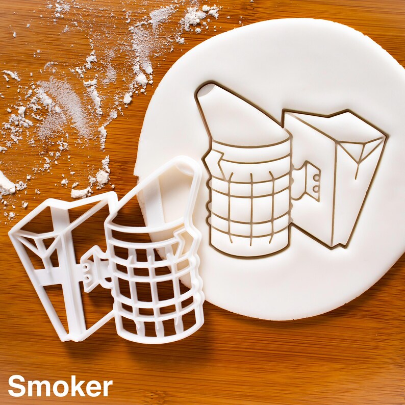 Beehive Cookie Cutter: Honeybee Hive, Honeycomb Baking Gift for Beekeepers Smoker