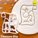 Treasure Map cookie cutter | nautical beach baby shower cookies kids birthday party clues ideas vintage game Scavenger hunt pirate flag maps