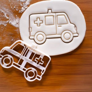 Ambulance Cookie Cutter – Emergency Vehicle Shape for Paramedic, Medical & Rescue Party Baking image 1