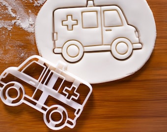 Tagliabiscotti a forma di ambulanza – Forma di veicolo di emergenza per feste di paramedici, medici e soccorritori