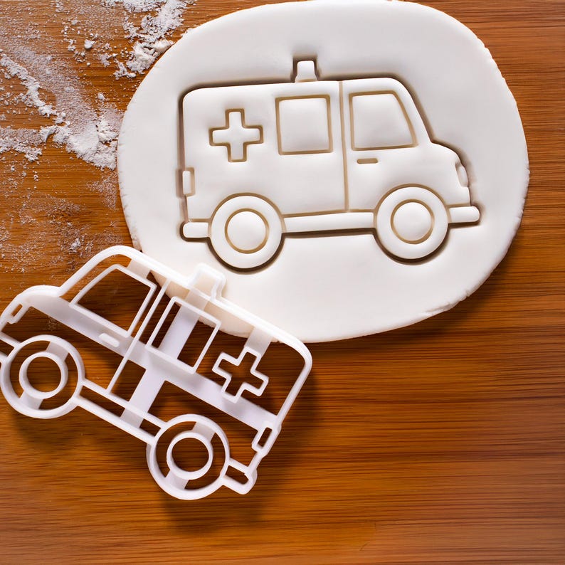Ambulance Cookie Cutter – Emergency Vehicle Shape for Paramedic, Medical & Rescue Party Baking image 1
