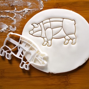 Pig cookie cutter | Butcher's guide to pork cuts | other meat chart available | Bakerlogy