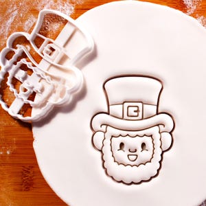 Leprechaun Face Cookie Cutter: St. Patrick's Day Baking, Lucky Shamrock Irish Theme