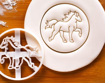 Tolting Icelandic Horse cookie cutter - Horseback Riding biscuits for farm animal themed birthday party