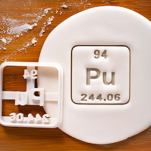 Plutonium Periodic Table Element cookie cutter - Radioactive Science Themed Halloween Party
