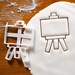 Easel Stand cookie cutter | Eat Paint Love | Artist biscuit cutters fun kids birthday party art theme painting young artists easels snacks 