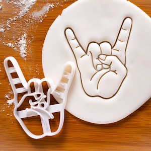 Foremka do ciastek Rock Sign | Foremki do ciastek Bakerlogy gest dłoni rogi palec wskazujący mały kciuk heavy metal muzyka kultura