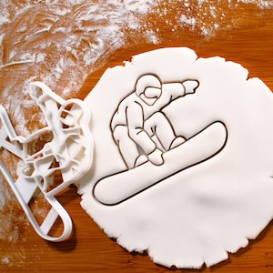 Snowboarder Cookie Cutter – Winter Sports Shape for Snowboarding, Alpine & Party Baking