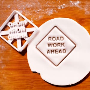 Road Work Ahead Cookie Cutter: Construction Party Baking