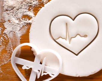 ECG Heart Beat Rhythm cookie cutter | EKG biscuit cookies cutters | Gifts for medical nursing doctor student students | one of a kind | ooak