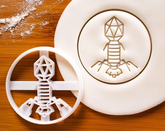 Virus cookie cutter | Bacteriophage biscuit cutters phage Bacteriophages Microbiology Microbiologist phages laboratory science microorganism
