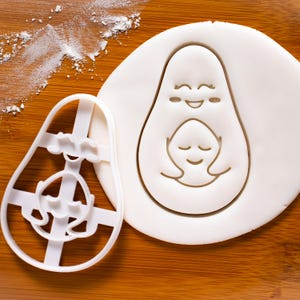 Avocado Mother and Child Cookie Cutter: Baby Shower Favor