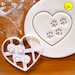 Heart Shaped cookie cutter with Paw Prints | biscuit cutters | puppy paws print dog lover dogs foot prints feet footprint cat | Bakerlogy 