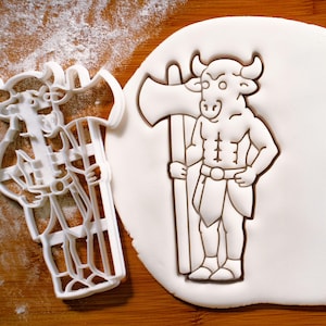 Minotaur Cookie Cutter: Greek Mythology Baking, Halloween Treats, Part Man Part Bull Labyrinth