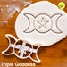 Triple Goddess cookie cutter | Bakerlogy biscuits cutters neopagan star moon deity celtic wicca Wiccan pagan Maiden Mother Crone female 