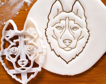 Husky Cookie Cutter (Face): Arctic Dog Treat Baking Mold