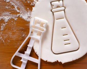 Conical Flask & other Lab equipments cookies cutters biscuits cutter beaker test tube microscope laboratory science geek ooak | Bakerlogy